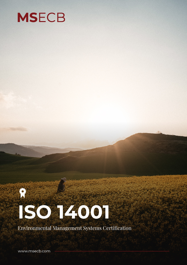 "Cover photo for ISO 14001 certification brochure."