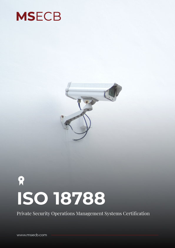 "Cover photo for ISO 18788 certification brochure."