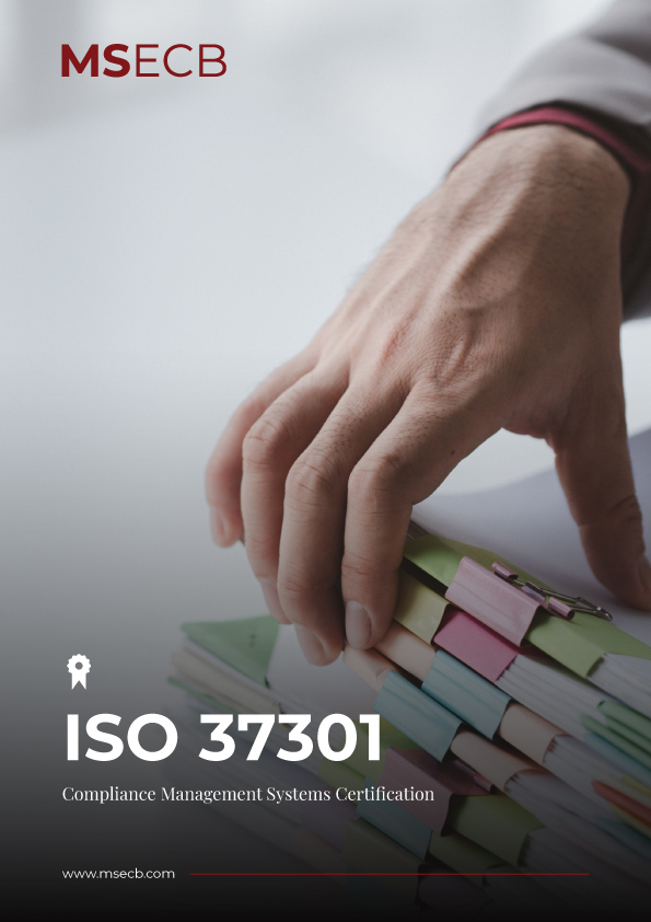 "Cover photo for ISO 37301 certification brochure."