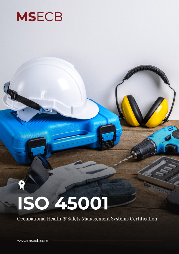 "Cover photo for ISO 45001 certification brochure."