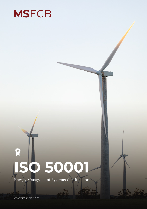 "Cover photo for ISO 50001 certification brochure."