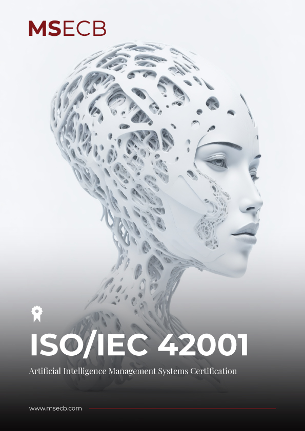 "Cover photo for ISO/IEC 42001 certification brochure."