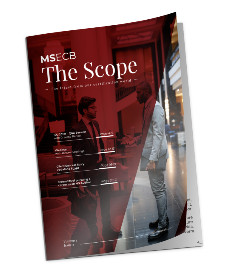 The Scope Newsletter, ISO 20121 Q&A session, the success story of Vodafone, and the 9 benefits of an MS auditor